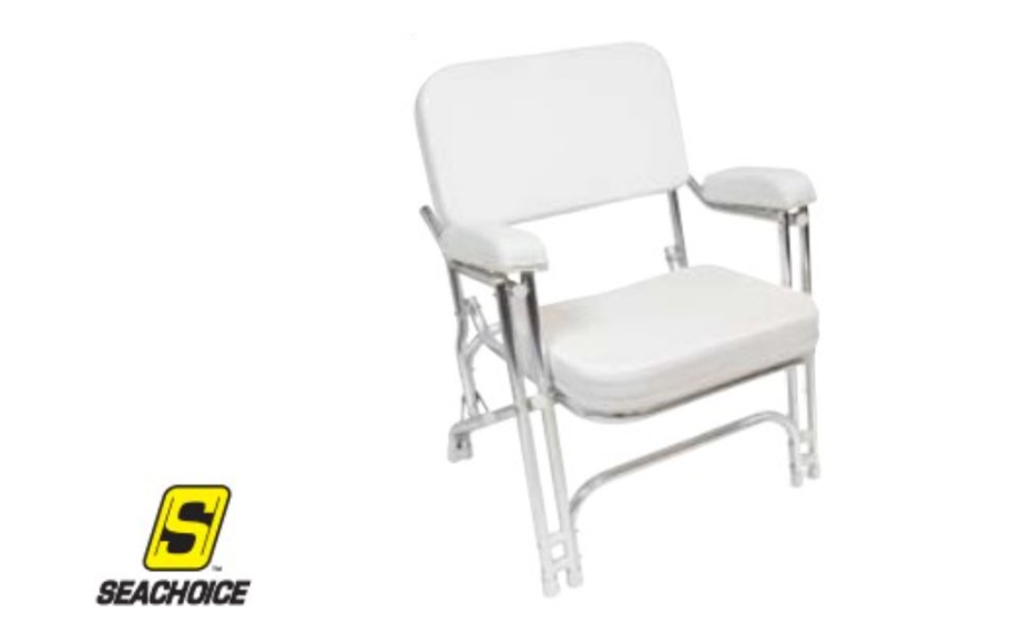 seachoice folding deck chair, white