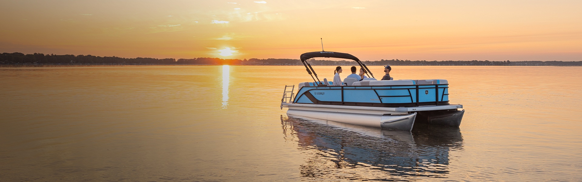 Godfrey Sweetwater pontoon at sunset